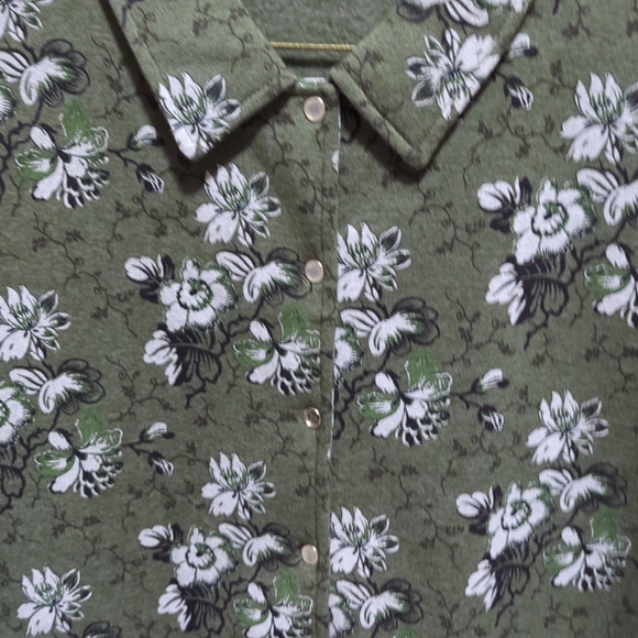 Blair Snap Button Front Shacket Shirt Jacket Sz Med Fleece Green White Black - Picture 4 of 9